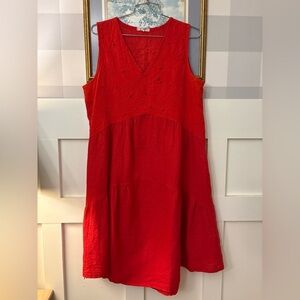 Italian Line  Red Sleeveless Dress Size Medium